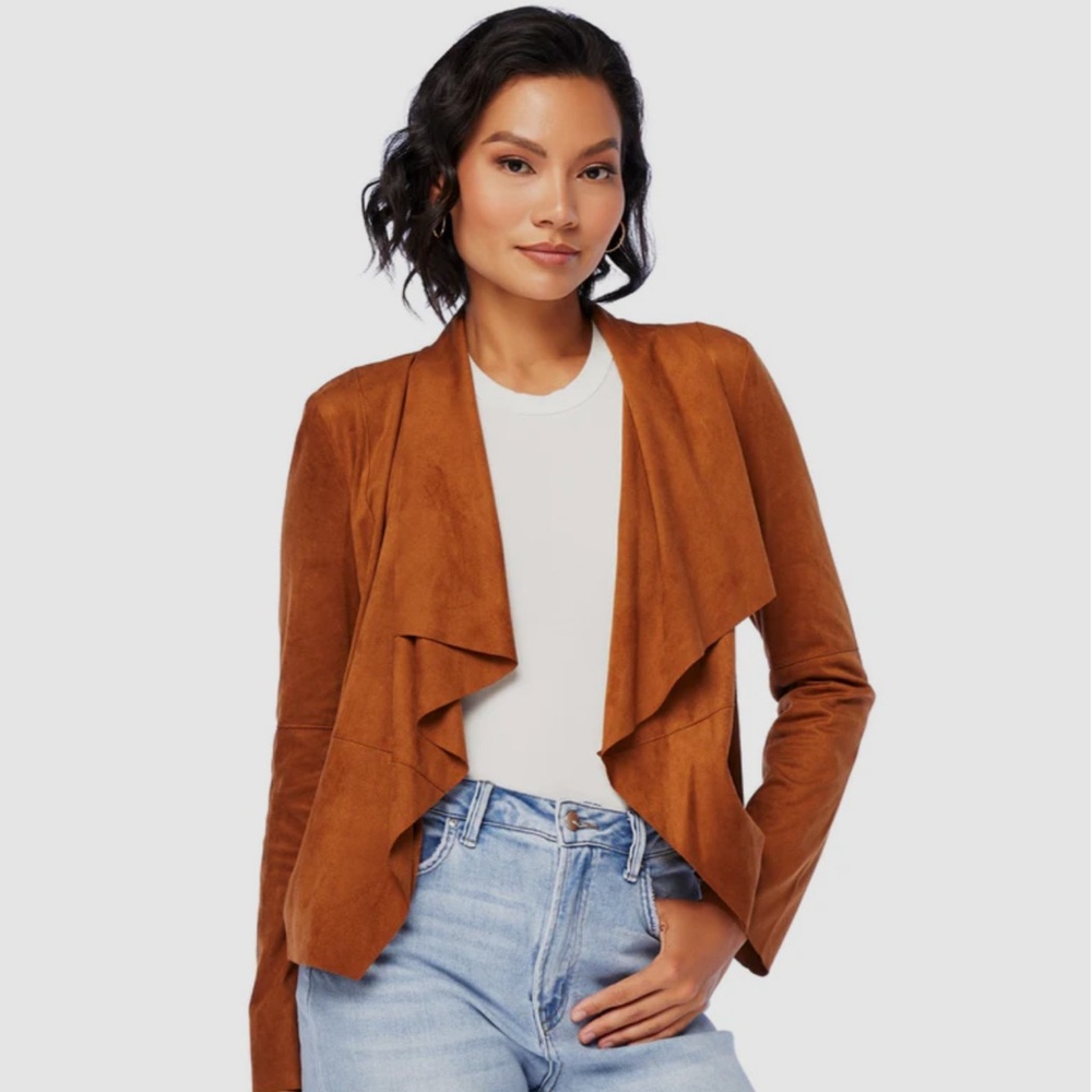Blush Boutique Faux Suede Drape Jacket, Medium